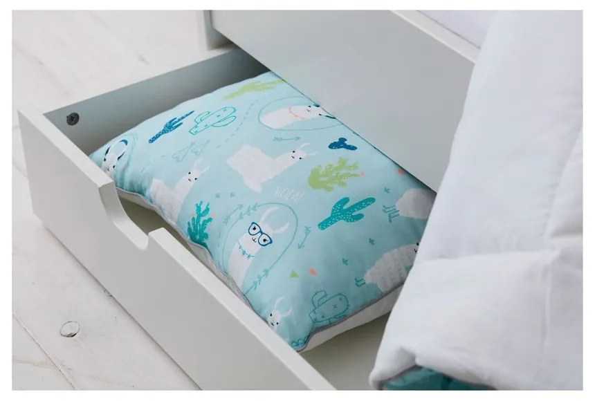 Синя детска декоративна възглавница , 40 x 55 cm Llamas - Pinio