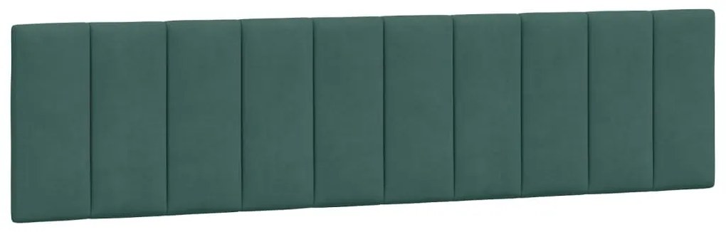 374692 vidaXL Мека табла за легло, тъмнозелена, 200 см, кадифе