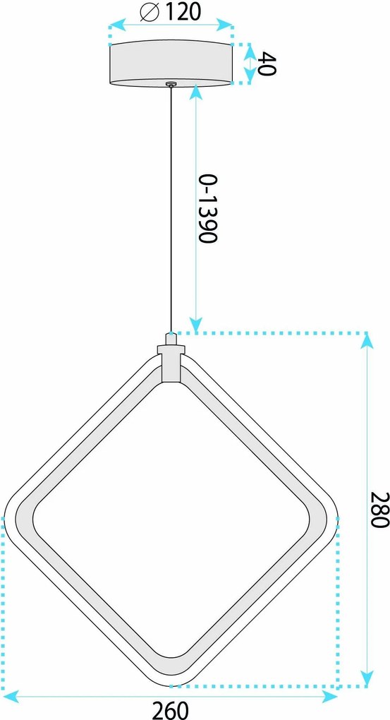 LED висящ плафон LHJ127-W Хром