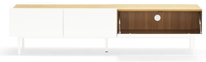 Бяла/естествена маса за телевизор от декор от дъб 180x45 cm Arista – Teulat