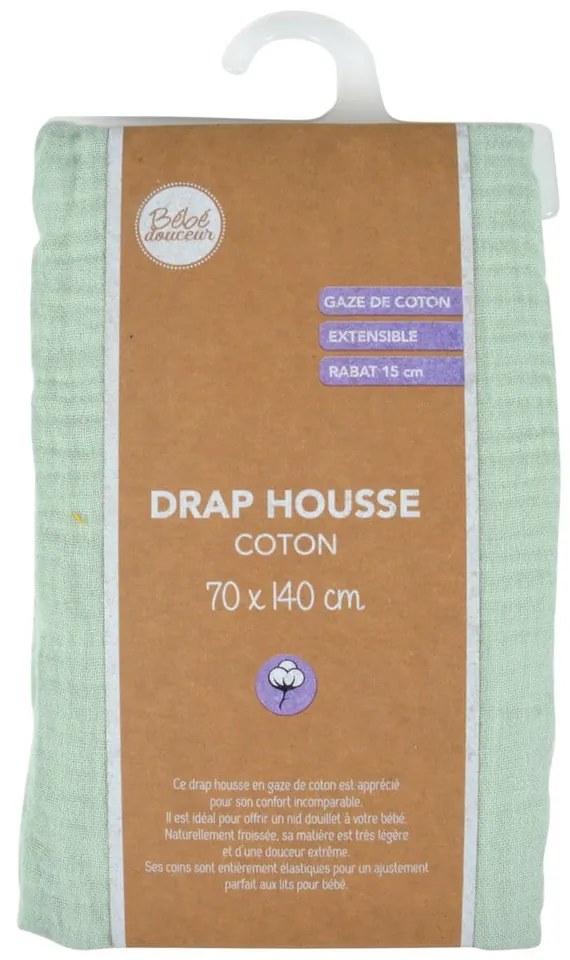 Еластичен муселинов чаршаф за детско креватче 70x140 cm – Bébé Douceur