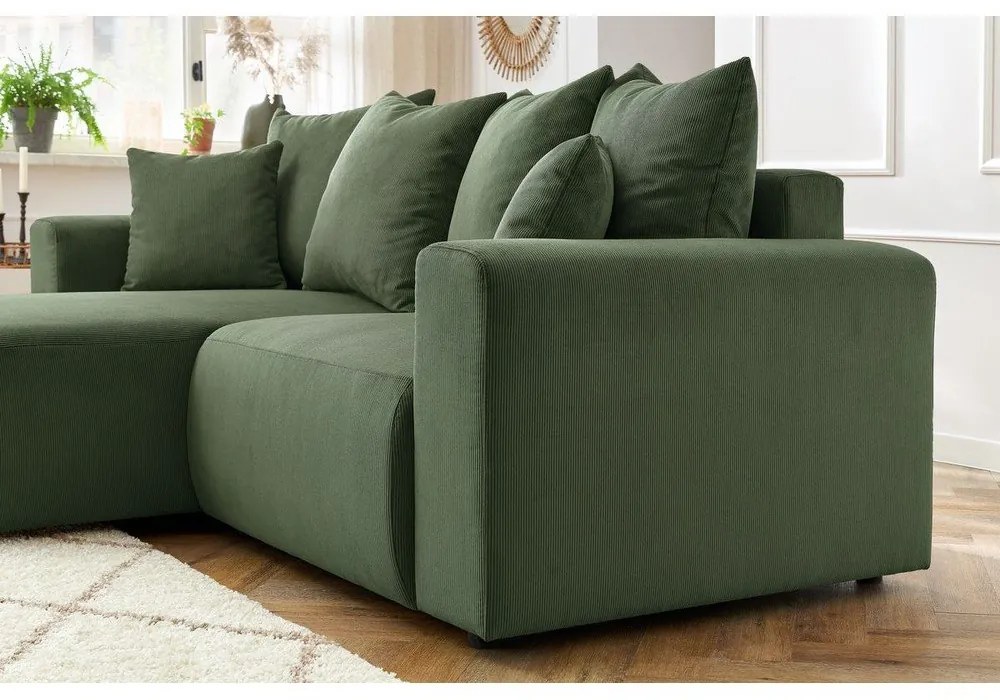 Зелен кадифен ъглов диван Enjoy – Bobochic Paris