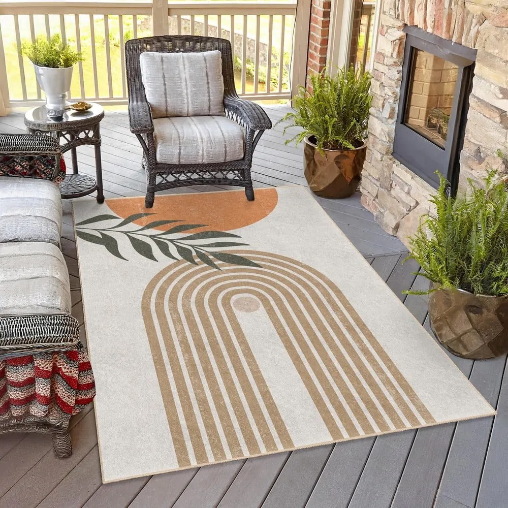 Кремав килим подходящ за пране 160x230 cm Dot Arch – Mila Home