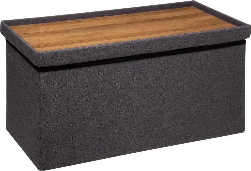 Двоен сгъваем пуф 5five Mix & Modul, 76 cm - Черен