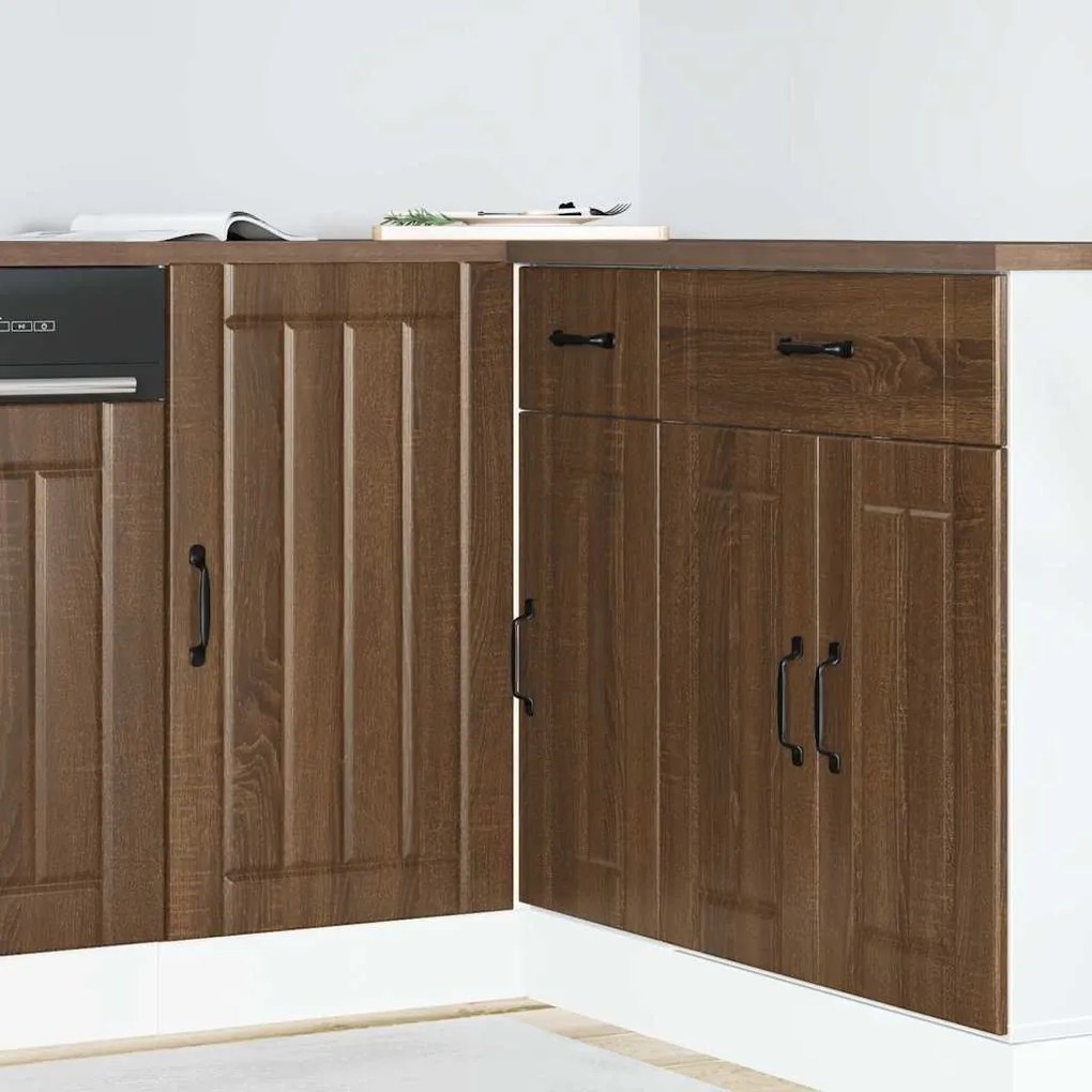 854315 vidaXL Долен кухненски шкаф, Lucca, кафяв дъб, инженерно дърво