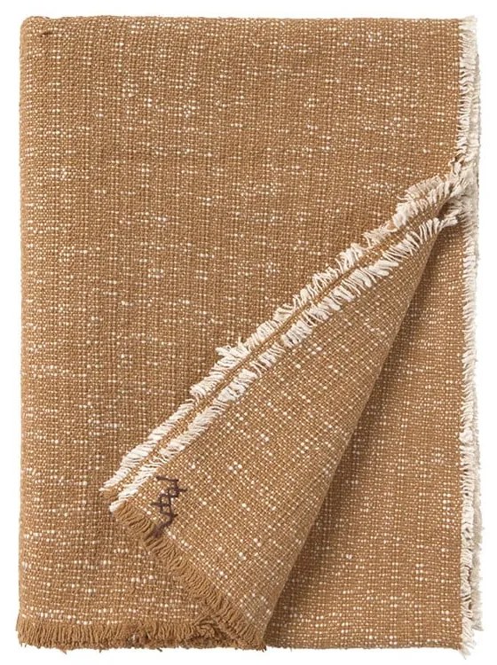 Памучно одеяло в цвят жълта охра 130x180 cm Handloom – Lorena Canals