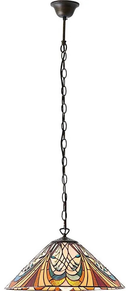 Endon 64162 - Полилей с верига Tiffany HECTOR 1xE27/60W/230V Ø 40 см