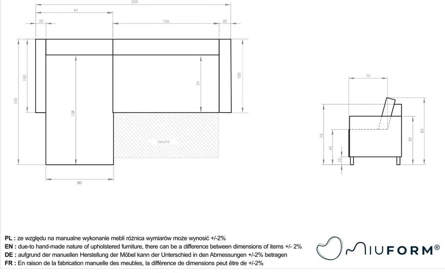 Светлокафяв велурен разтегателен диван (променлив) Lazy Lukka - Miuform