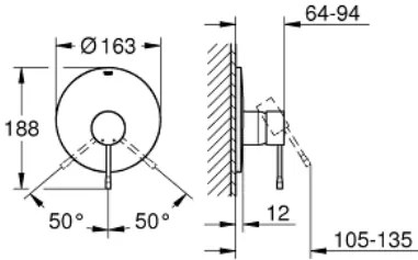 Exterior Душ faucet parts Grohe Essence New-18.8x16.3-Glossy silver