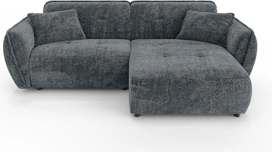 Тъмносив шенилов ъглов диван (десен ъгъл) Nelia – Ropez