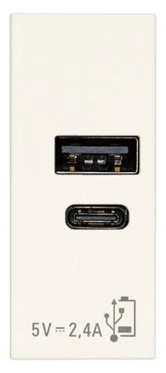 VIMAR 30292.ACB USB Контакт Linea, A+C 12W 2,4A 5V 1M, White,