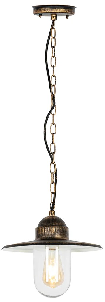 Ръстичен външен окачен аплик антично злато IP44 - Kansas