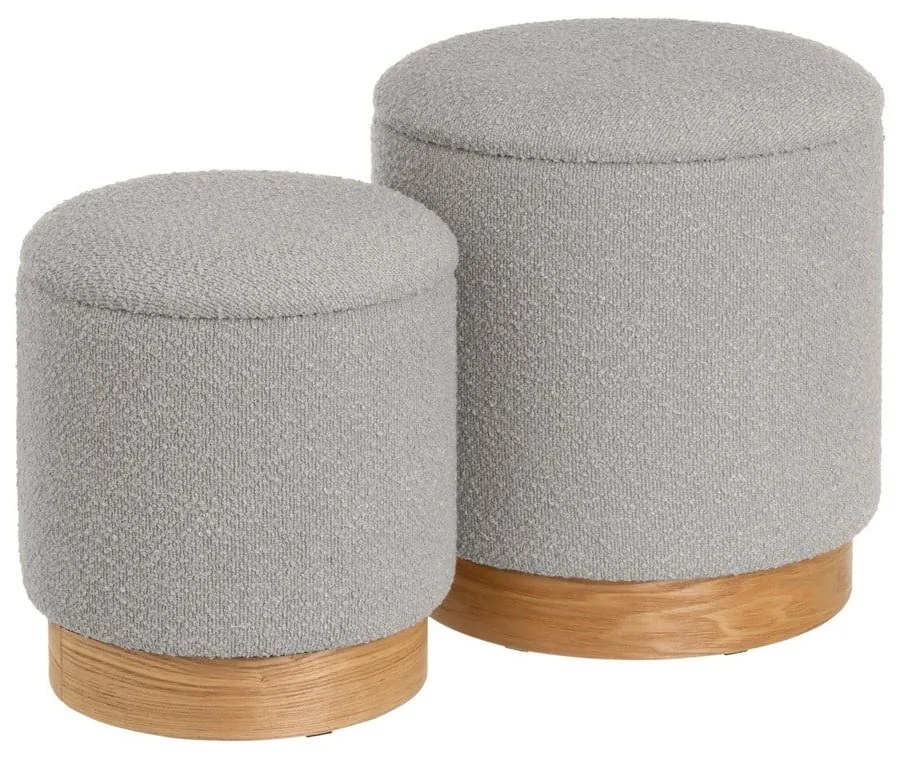 Светлосива табуретка от букле – Casa Selección