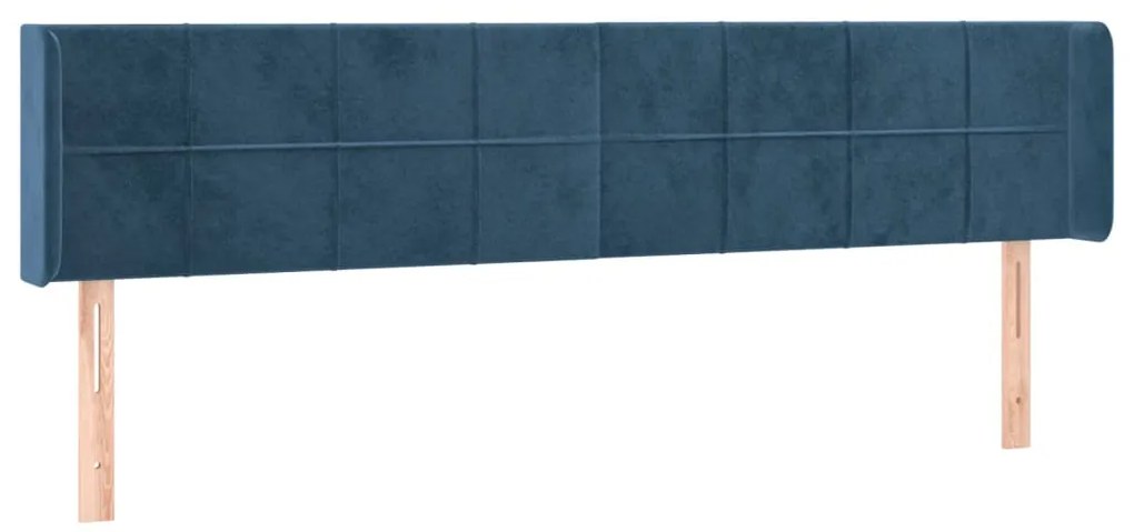 3118826 vidaXL Горна табла за легло, тъмносиня, 163x16x78/88 см, кадифе