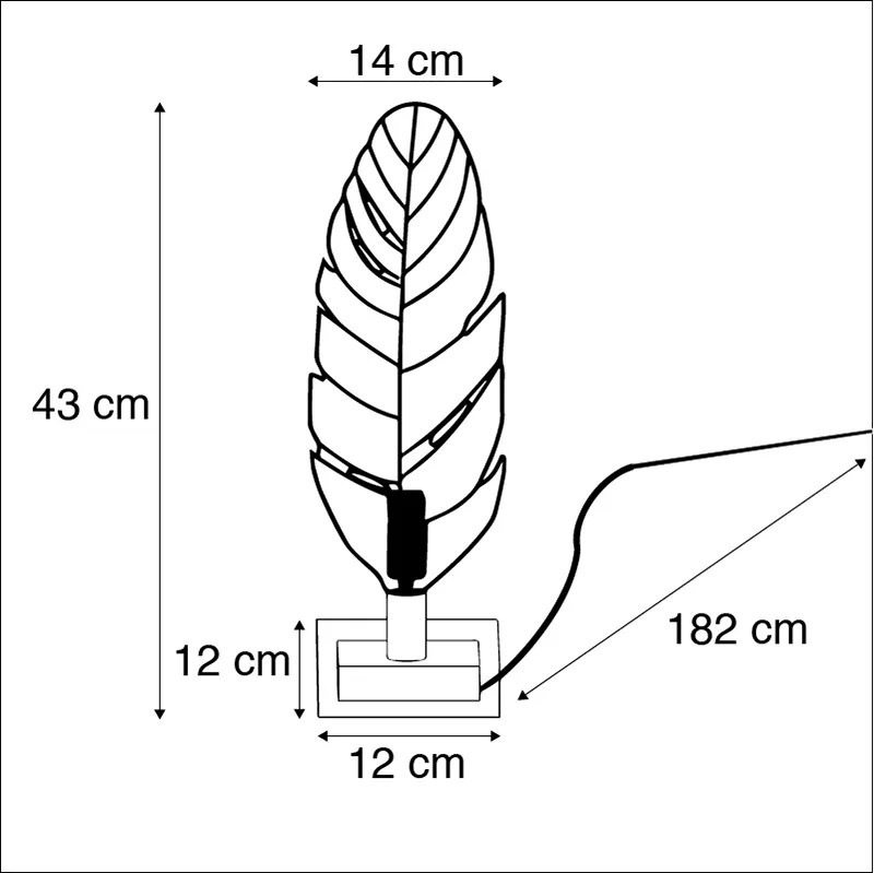 Арт Деко настолна лампа бронз с мраморна основа - Leaf