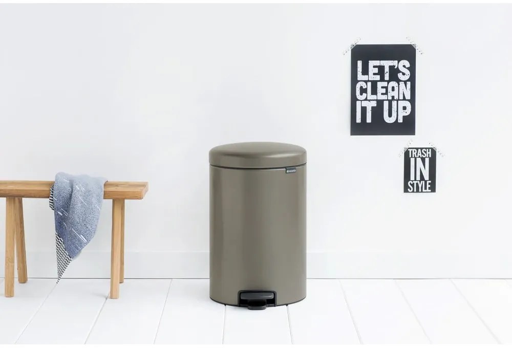 Сиво стоманено кошче за боклук с педал 20 l NewIcon – Brabantia
