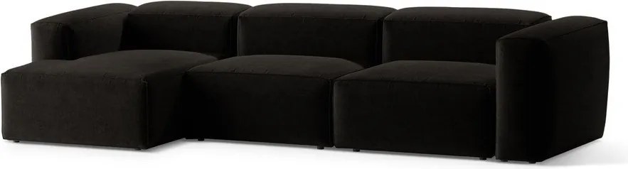 Черен ъглов диван (ляв ъгъл) Bergamo – Cosmopolitan Design