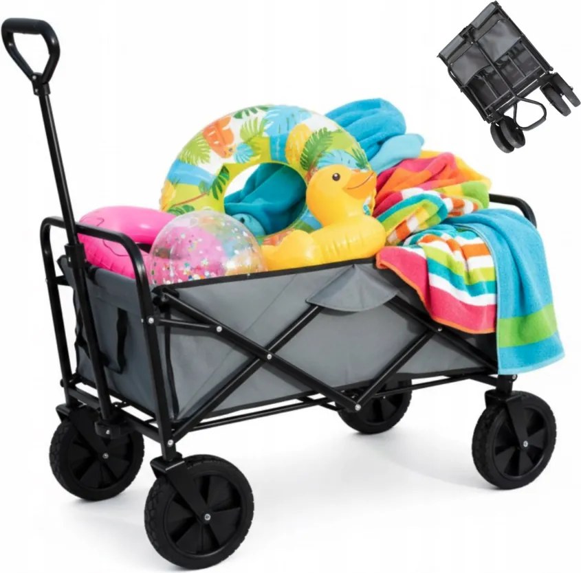 Ултралека сгъваема градинска транспортна количка - товароносимост 100 кг