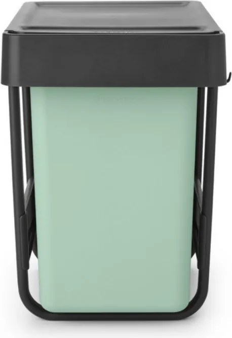 Кош за разделно събиране на боклук Brabantia Sort&Go 1008862, 2x15 л, Вътрешен монтаж с телескопична рамка, Сив/зелен
