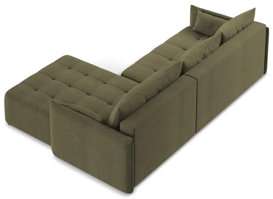 Разтегателен ъглов диван с място за съхранение в цвят каки (десен ъгъл) Moku – Makamii