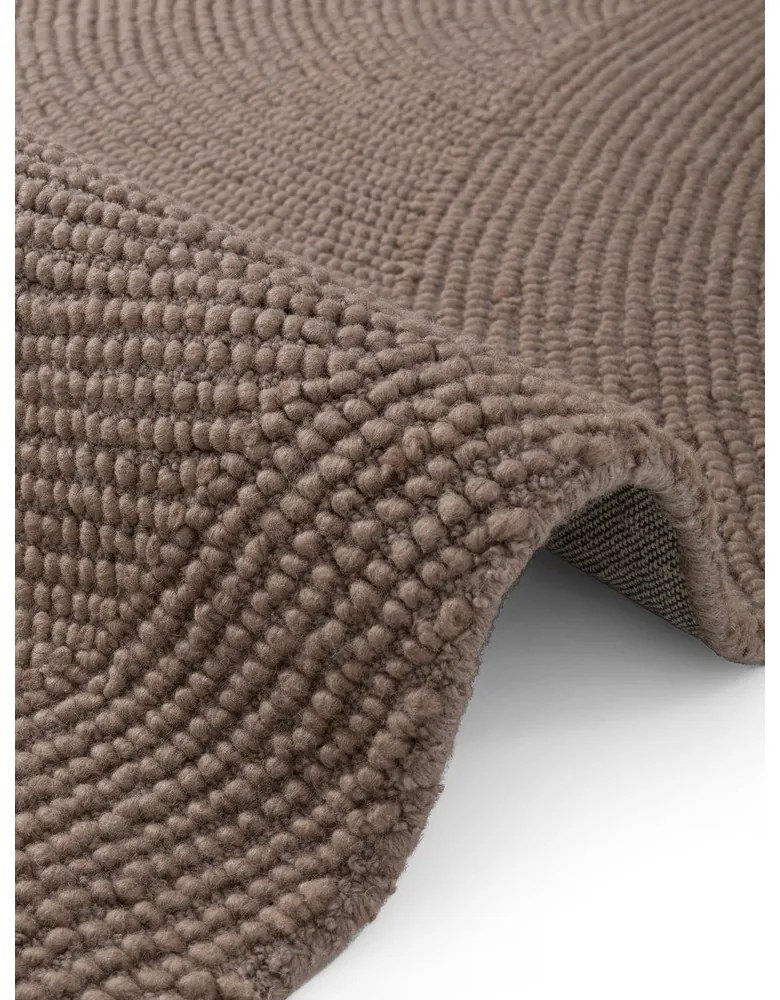 Ръчно изработена вълнена пътека кафяво-сива 80x300 cm Eleni Taupe – Hanse Home
