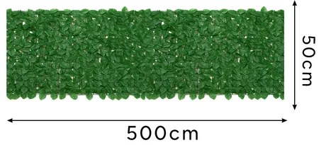 Изкуствен жив плет - зелено уединение за вашата градина, балкон или тераса 5 x 0,5 m