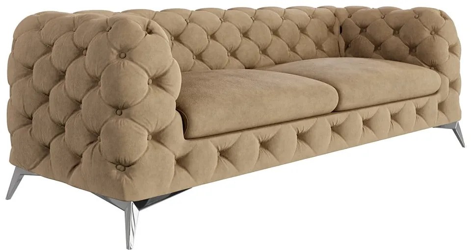 Светлокафяв кадифен диван 225 cm Chelsea – Ropez