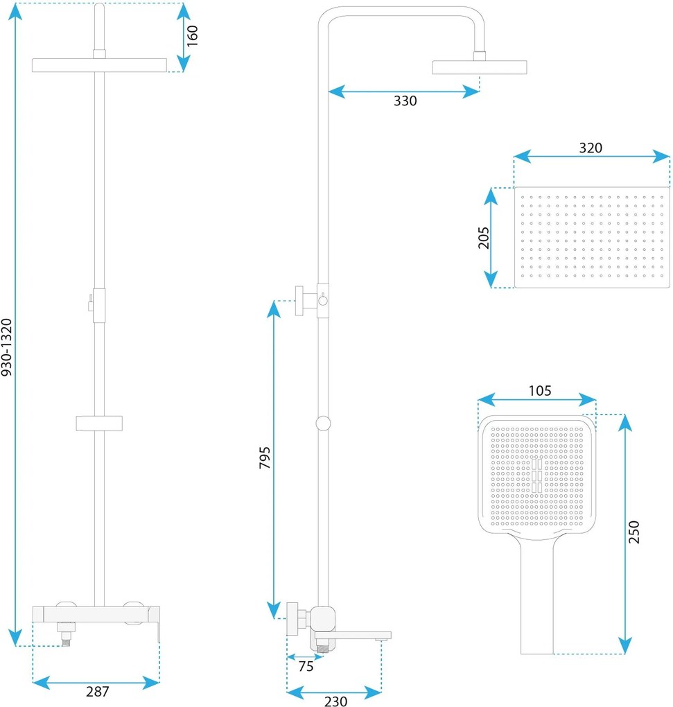 Комплект за душ Rea Arlo Brush Nickle
