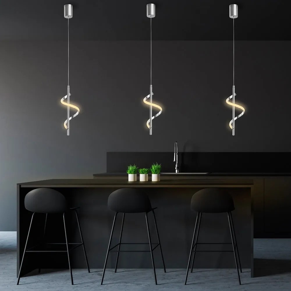 LED висящо осветително тяло в сребрист цвят ø 16 cm Likma – Opviq lights