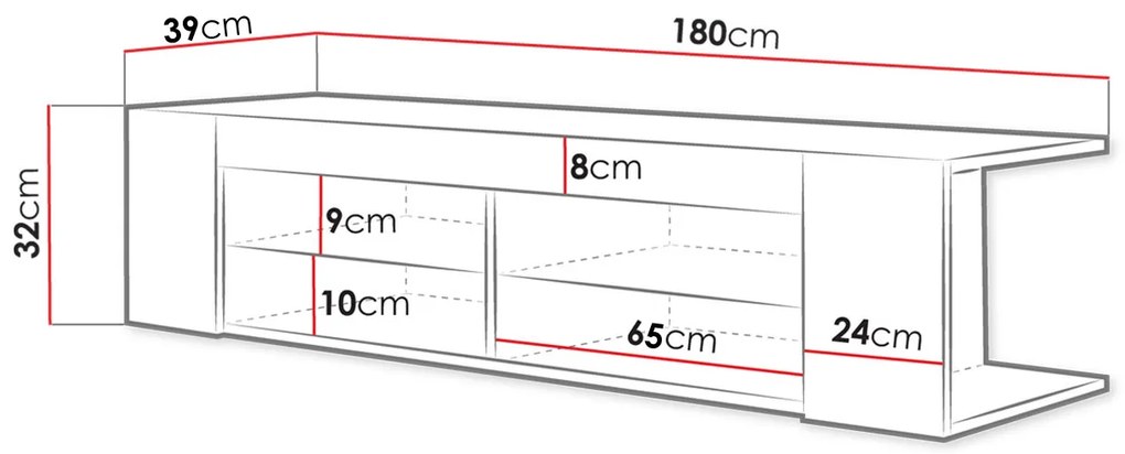 TV шкаф Smart-дължина: 137 cm-бял