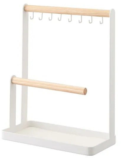 Бяла многофункционална стойка с детайли от букова дървесина Tosca - YAMAZAKI