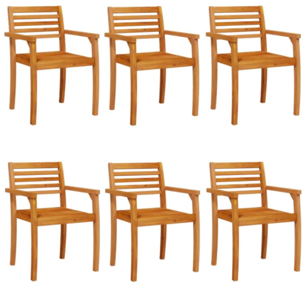 3216304 vidaXL Градински столове, 6 бр, 59x55x85 см, акация масив
