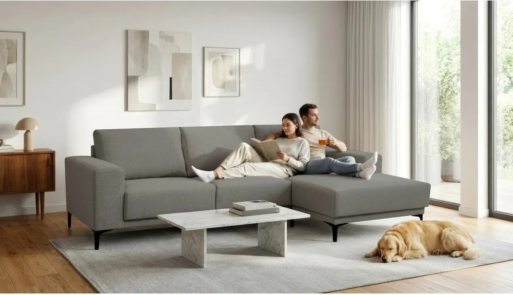 Сив ъглов диван (десен ъгъл) Chile – Scandic