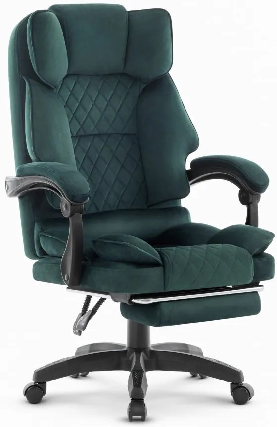 Ергономичен офис стол HC-1031 с поставка за крака - зелен