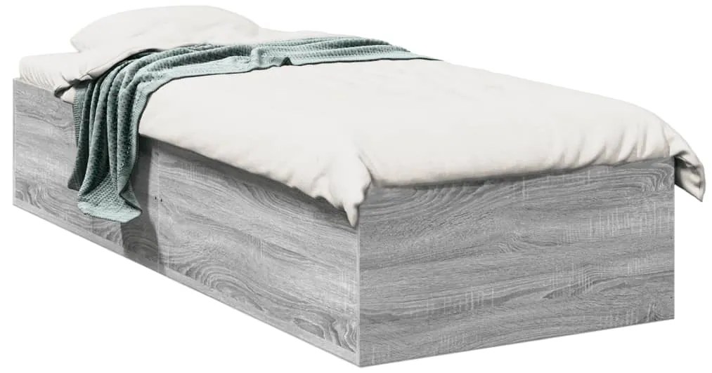 3281061 vidaXL Рамка за легло, сив сонома, 90x200 см, инженерно дърво