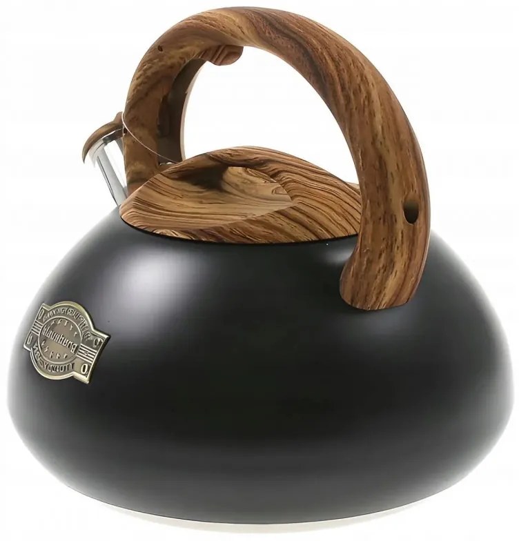 Свирещ чайник Klausberg KB 7565, 3 л, Дебелостенна основа, Индукция, Черен/кафяв