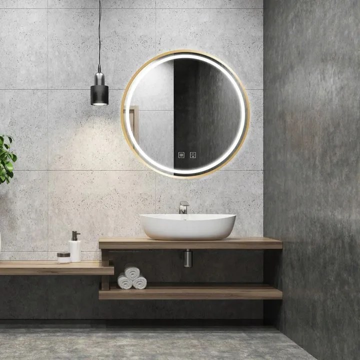 Огледало LED 70cm MMJ BRUSH GOLD