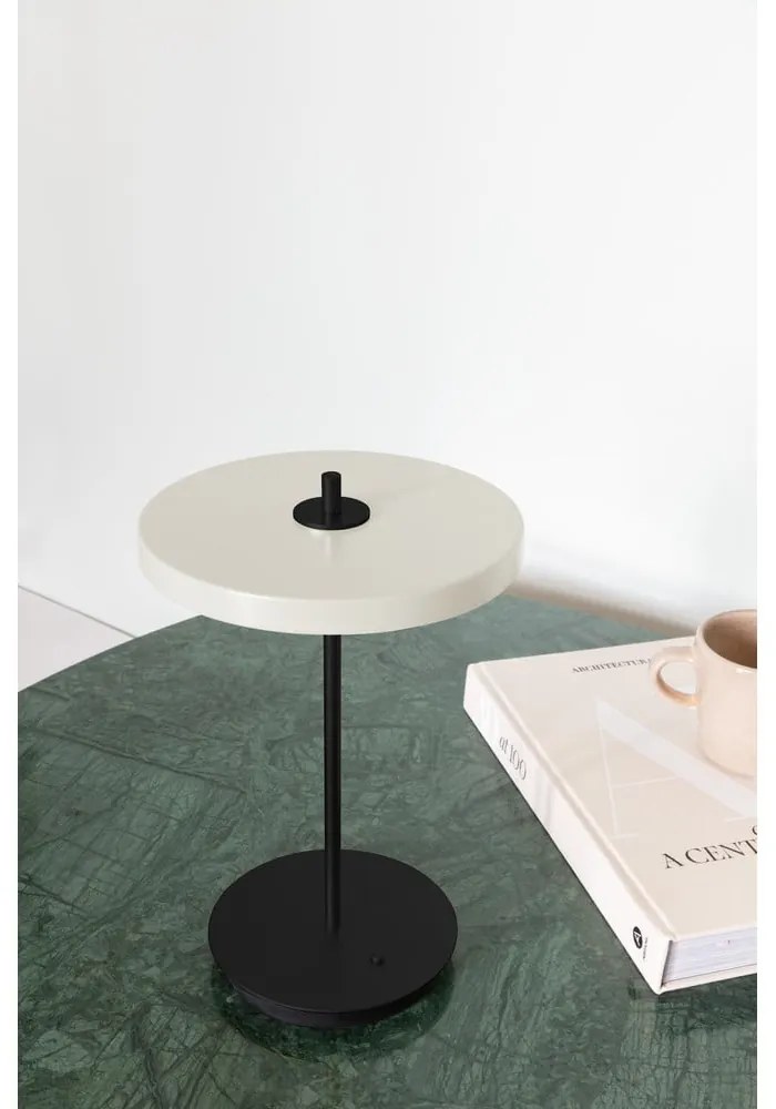 Черно-бяла метална LED настолна лампа с метален абажур (височина 31 cm) Asteria Move – UMAGE