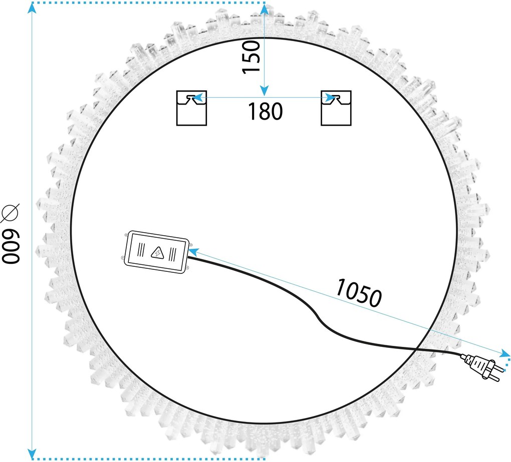 Огледало LED 60cm YH-3564