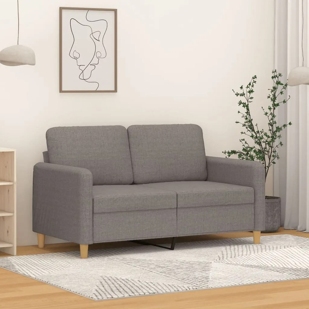 359477 vidaXL 2-местен диван, Таупе, 120 см, плат