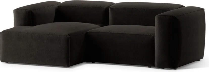 Черен ъглов диван (ляв ъгъл) Bergamo – Cosmopolitan Design