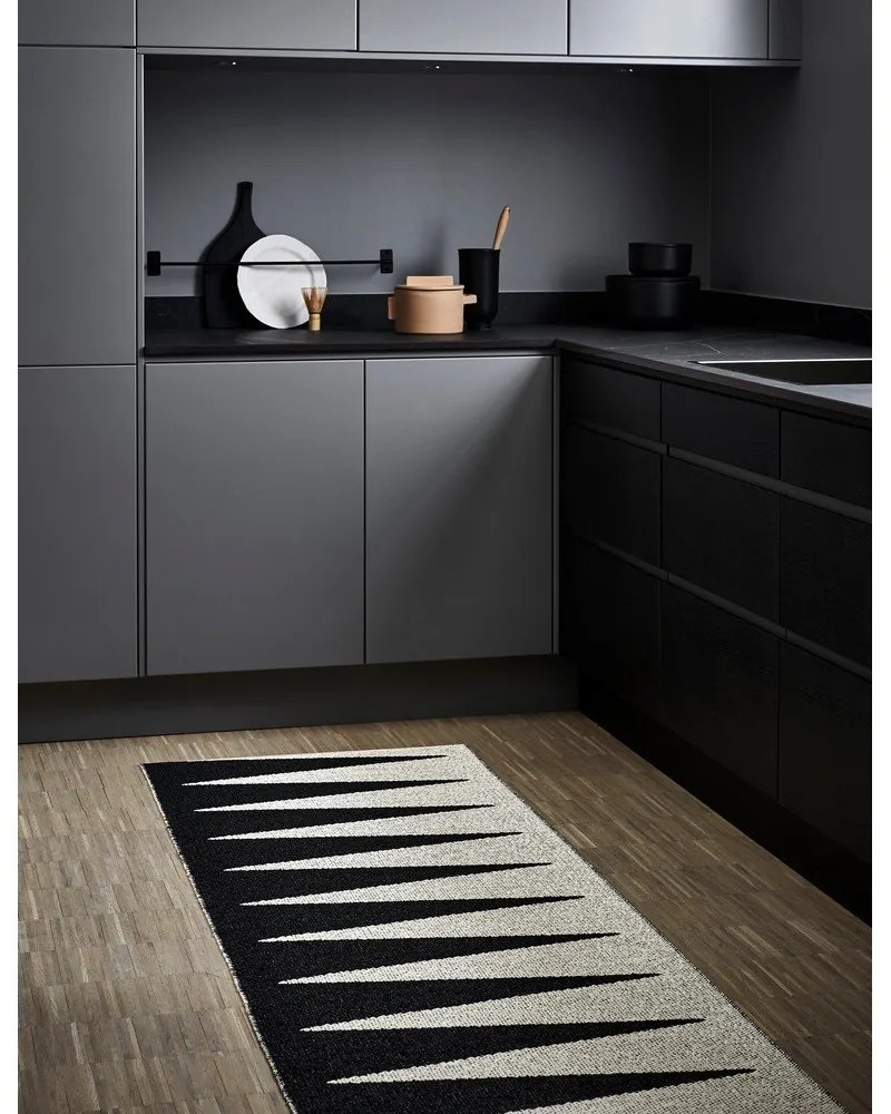Черно-бяла пътека за открито и закрито 70x250 cm Vivi Black – Pappelina
