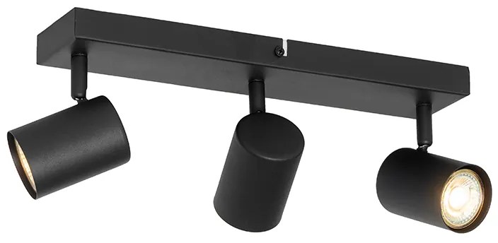 Модерна таванна лампа черна 3-лампи регулируема правоъгълна - Jeana