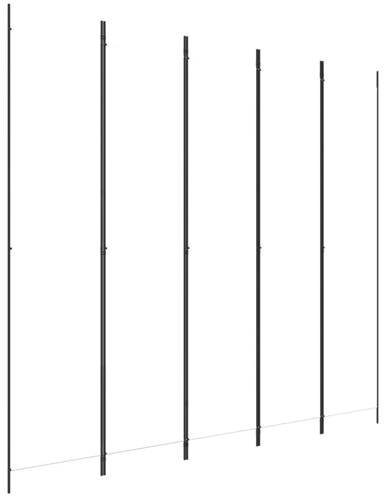 350202 vidaXL Параван за стая, 5 панела, бял, 250x220 см, текстил