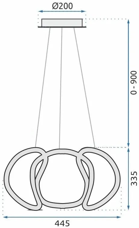 Пендел LED + дистанционно управление Black APP387-CP