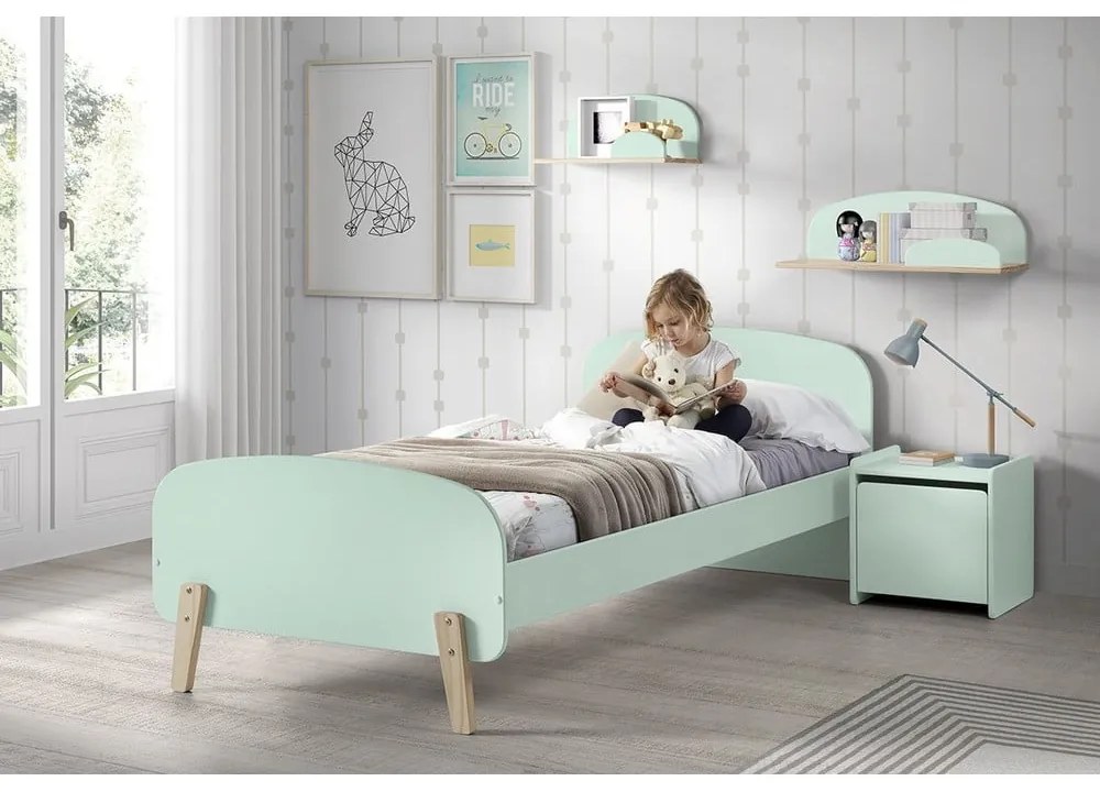 По-малък стенен рафт от мента Kiddy - Vipack