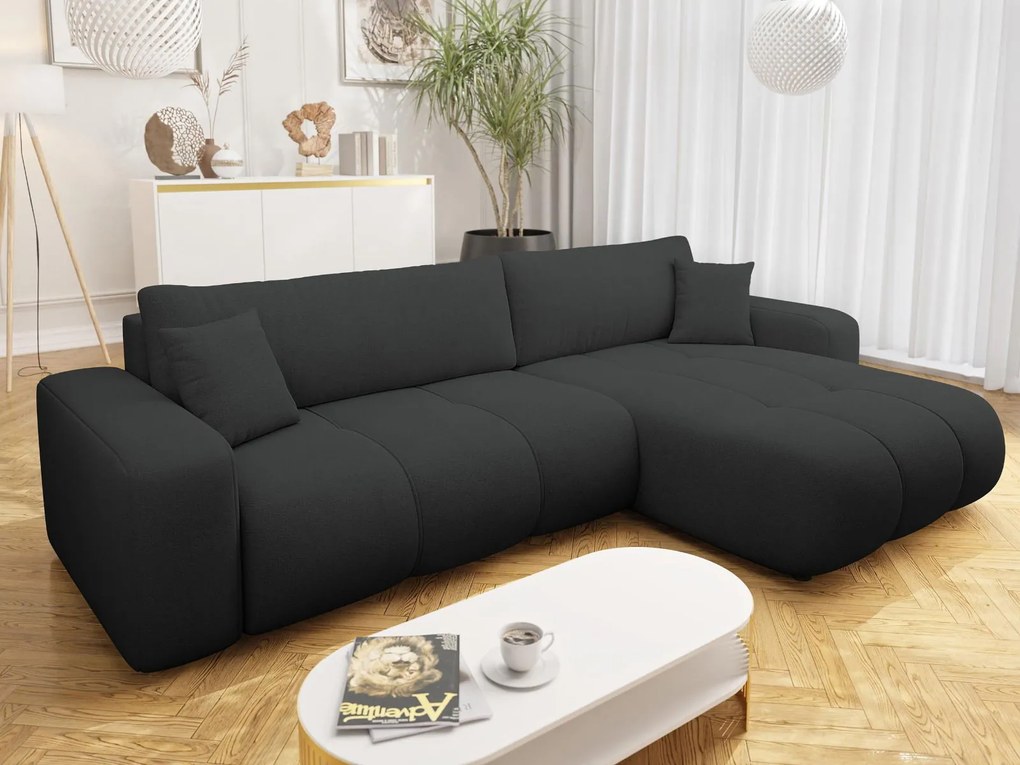 Ъглов диван Furyn L Maxi-Черен