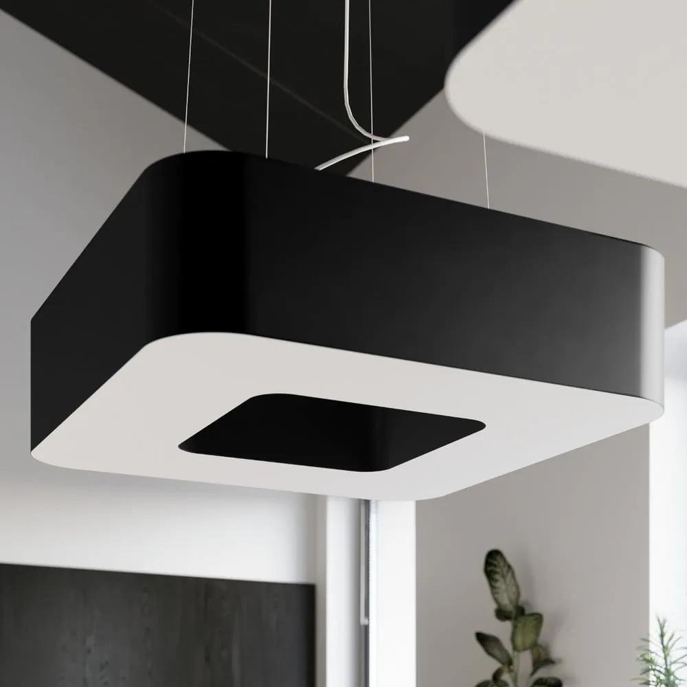 Черно висящо осветително тяло с текстилен абажур Piano – Nice Lamps