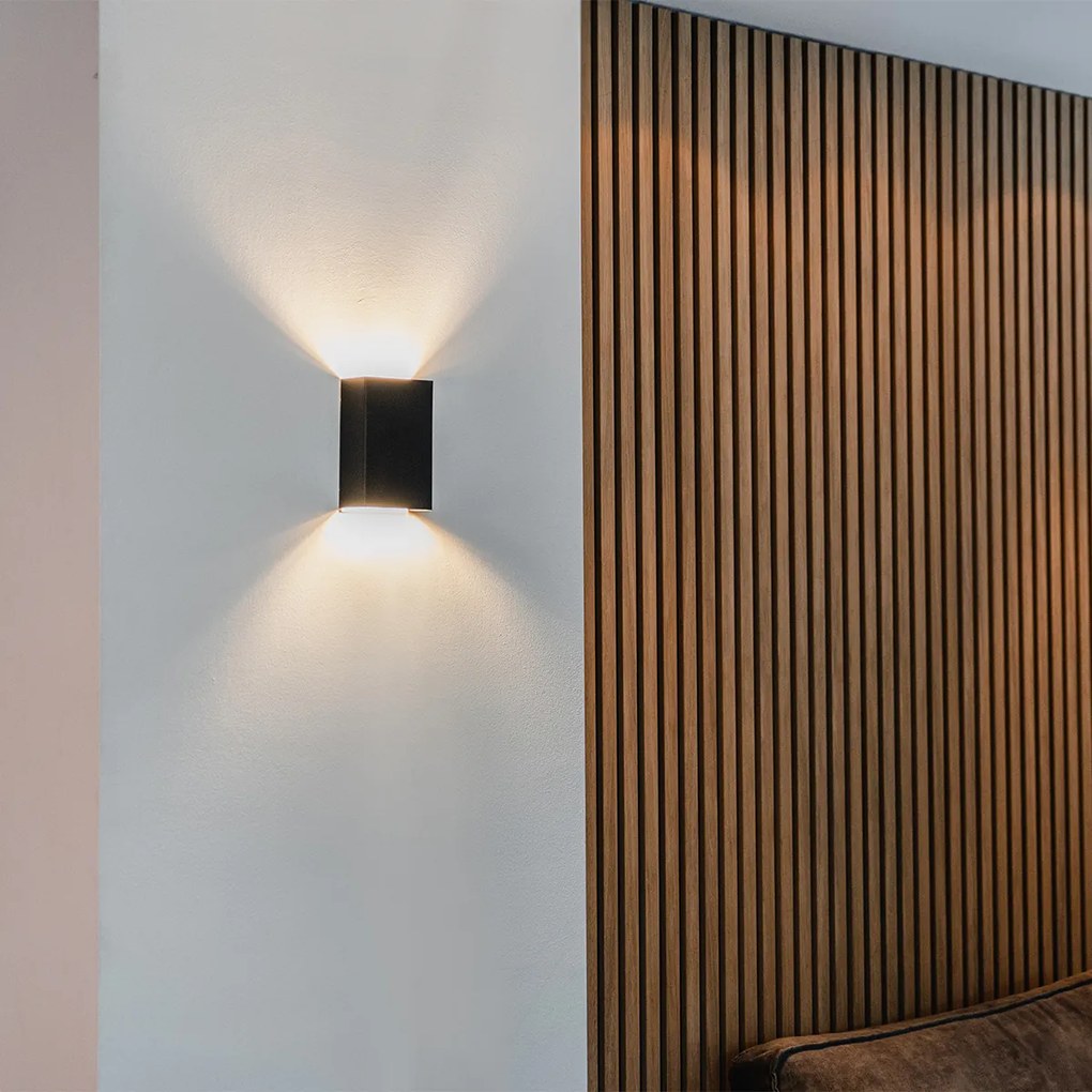 Модерна черна стенна лампа с 2 светлини - Otan S