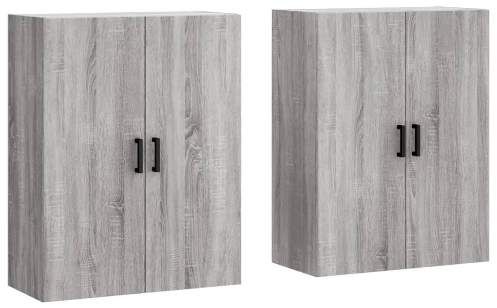 3195625 vidaXL Стенни шкафове, 2 бр, сив сонома, 69,5x34x90 см